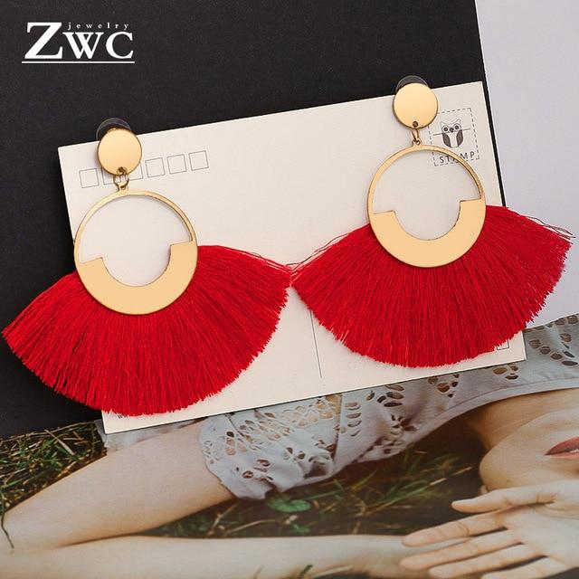 ZWC Fashion Bohemian Tassel Vintage Statement Drop Earrings