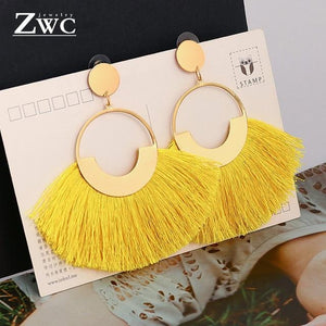 ZWC Fashion Bohemian Tassel Vintage Statement Drop Earrings