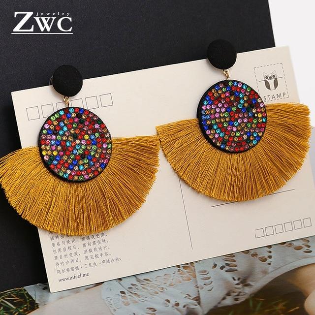 ZWC Fashion Bohemian Tassel Vintage Statement Drop Earrings