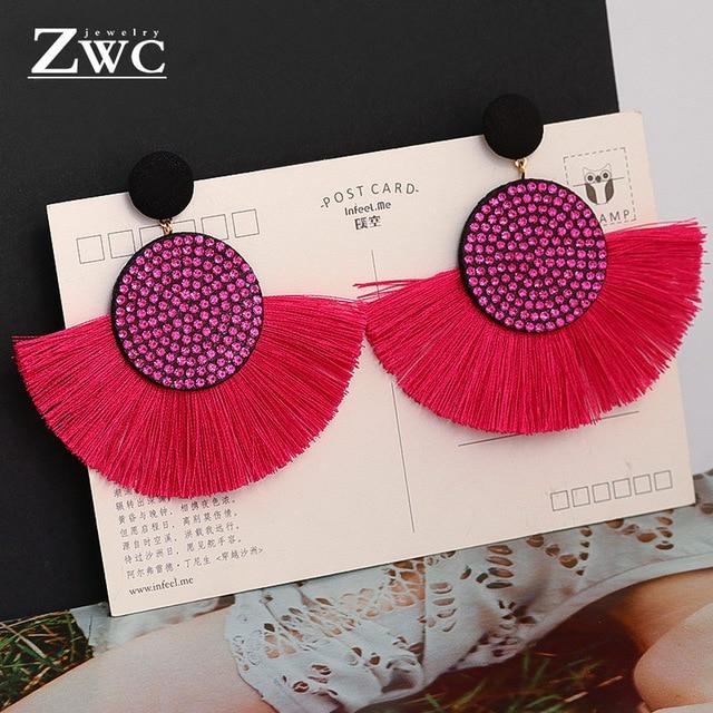 ZWC Fashion Bohemian Tassel Vintage Statement Drop Earrings