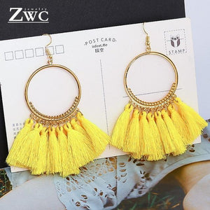 ZWC Fashion Bohemian Tassel Vintage Statement Drop Earrings