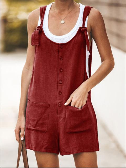 Women Rompers Solid Jumpsuit Summer Short  Jumpsuit Female Wrapped Strapless Playsuit