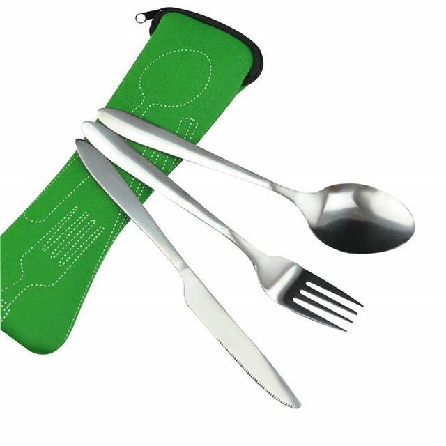 Stainless Steel Cutlery Set Portable Spoon Fork Knife Travel Picnic Western Tool Set