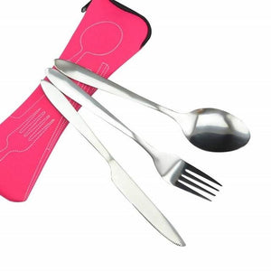 Stainless Steel Cutlery Set Portable Spoon Fork Knife Travel Picnic Western Tool Set