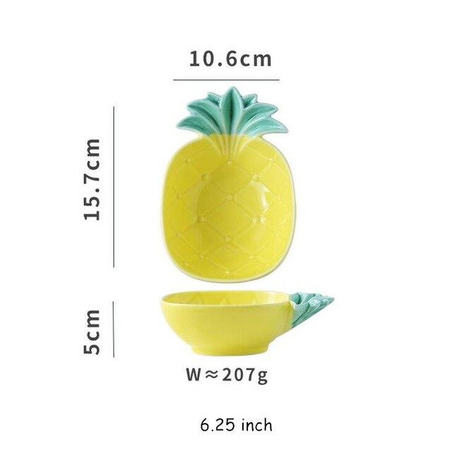 Decorative Pineapple Leaf Ceramic Charger Plate Dish Porcelain Candy Trinket Dish Jewelry Storage Plate Crockery Tableware