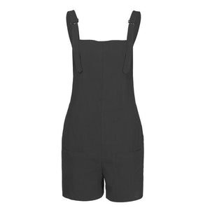 Womail bodysuit Women Summer Fashion Elastic Waist Dungarees Linen Cotton Pockets Rompers Playsuit Shorts NEW dropship M6