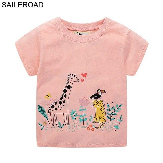 SAILEROAD Animal Giraffe Cotton Baby Toddler Girls Shorts T-Shirts