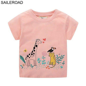 SAILEROAD Animal Giraffe Cotton Baby Toddler Girls Shorts T-Shirts