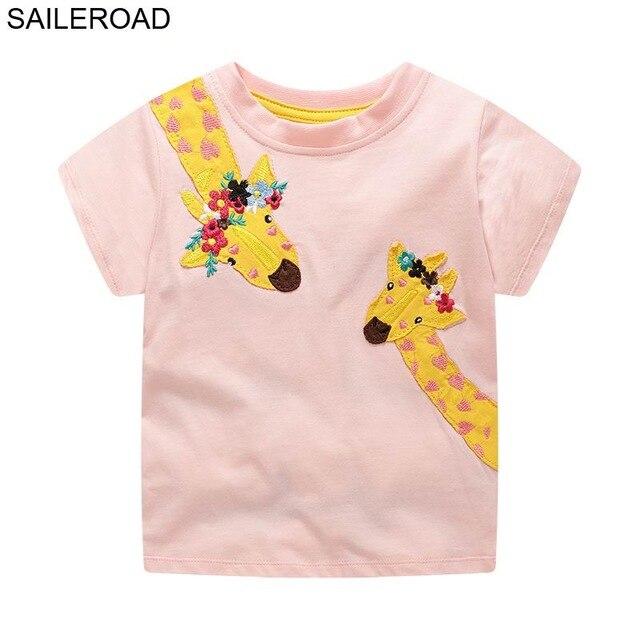 SAILEROAD Animal Giraffe Cotton Baby Toddler Girls Shorts T-Shirts