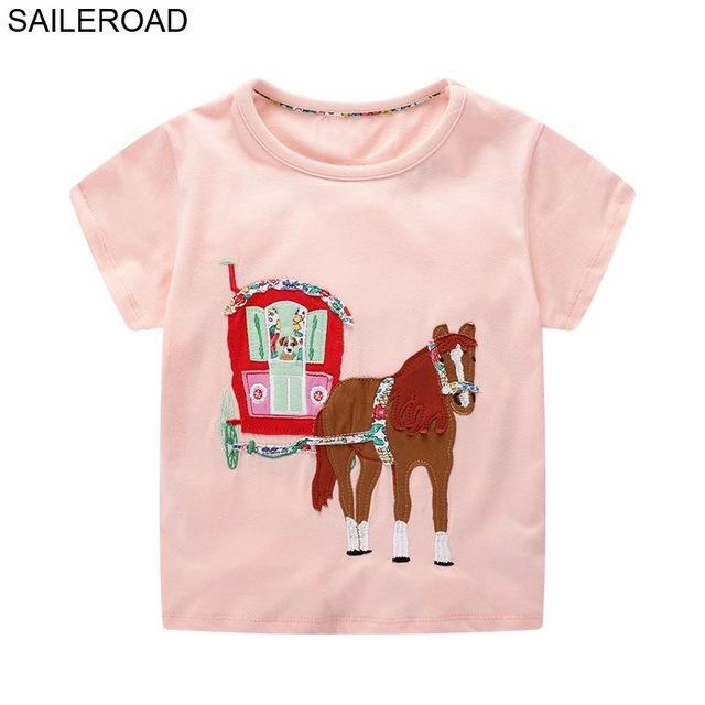 SAILEROAD Animal Giraffe Cotton Baby Toddler Girls Shorts T-Shirts