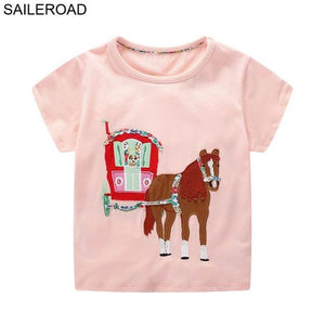 SAILEROAD Animal Giraffe Cotton Baby Toddler Girls Shorts T-Shirts