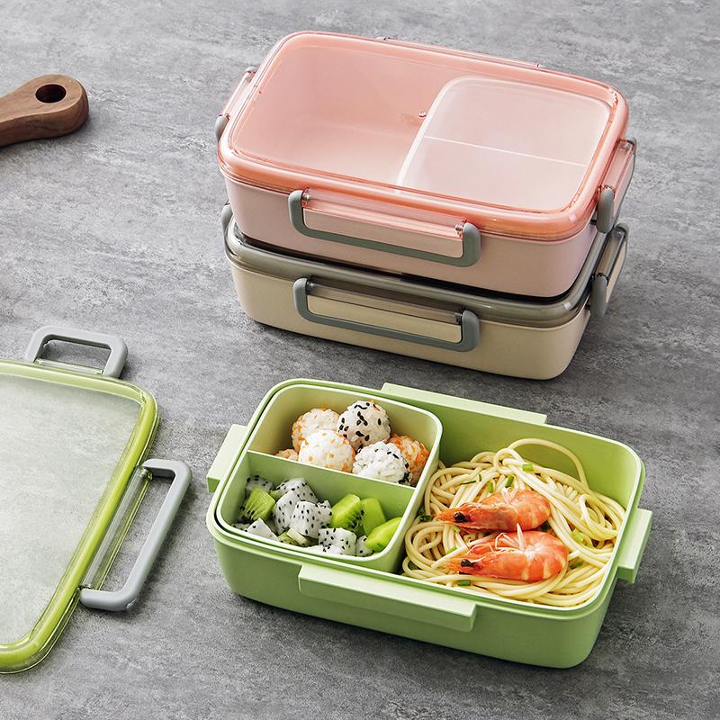 MeyJig Microwave Lunch Box Leak-Proof Independent Lattice Bento Lunch Box for Kids Bento Box Portable Food Container