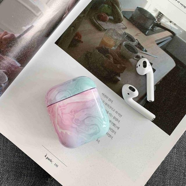 Case For Original Apple Airpods Case Marble Cute Cover For Apple Airpods 2 1 Case Accessories Headphones Air Pods Case Box Coque