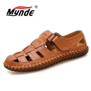 Men Cow Leather Sandals Outdoor Summer Handmade Men Sandals