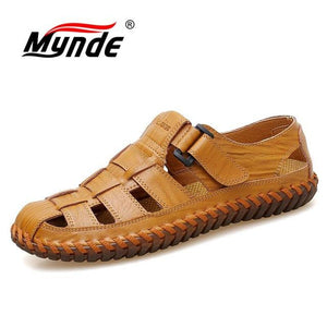 Men Cow Leather Sandals Outdoor Summer Handmade Men Sandals