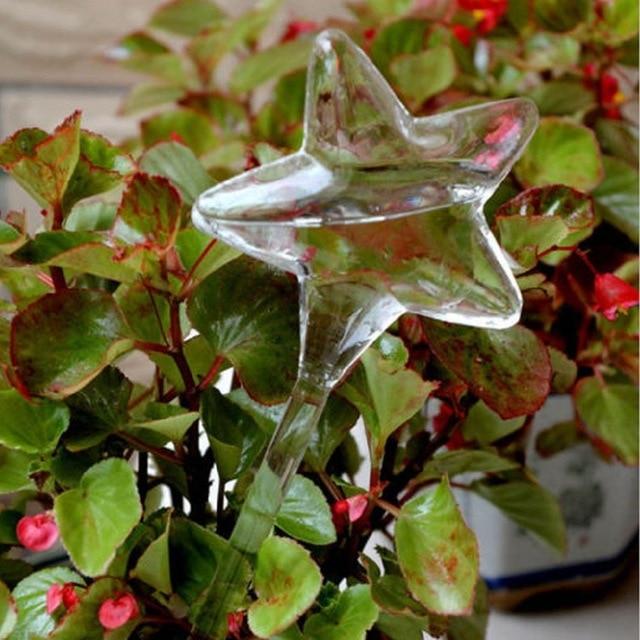 6 Types Glass Plant Flowers Water Feeder Automatic Self Watering Devices Bird Star Heart Design Plant Waterer