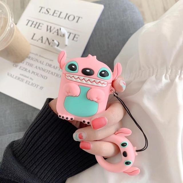 For Airpods 2 Case Silicone Stitch Cartoon Cover for Apple Air pods Cute Earphone Case 3D Headphone case for Earpods Accessories