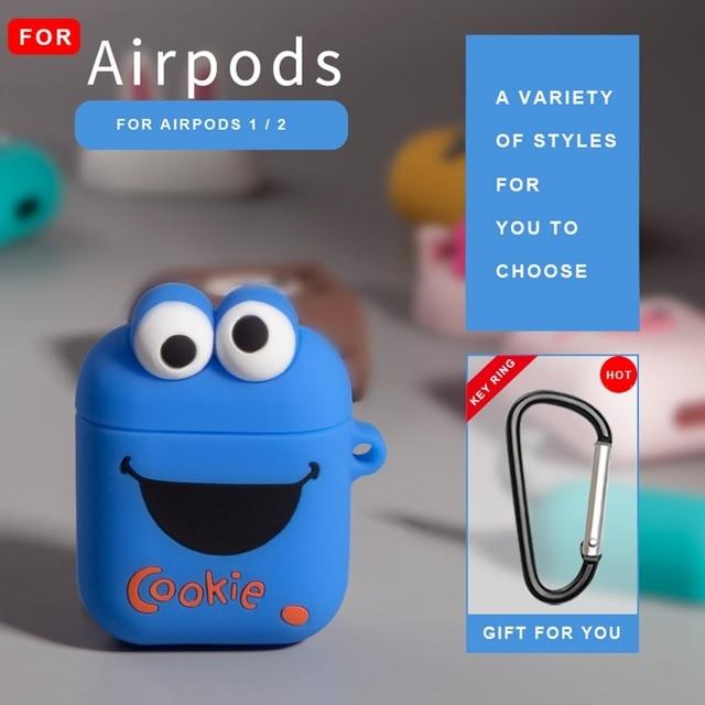 For Airpods 2 Case Silicone Stitch Cartoon Cover for Apple Air pods Cute Earphone Case 3D Headphone case for Earpods Accessories