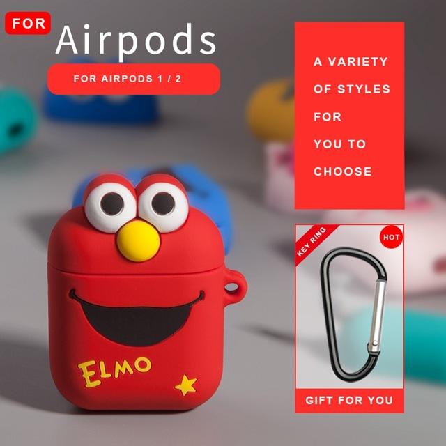 For Airpods 2 Case Silicone Stitch Cartoon Cover for Apple Air pods Cute Earphone Case 3D Headphone case for Earpods Accessories