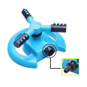 3Nozzle Water Sprinkler 360 Degree Automatic Rotation Big Fork Sprinkler Garden Irrigation Plastic Watering Grass Lawn Gardening