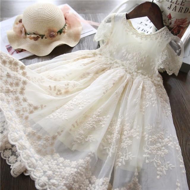 Girl Dress Kids Dresses For Girls Mesh Casual Lace Embroidery Princess