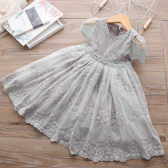 Girl Dress Kids Dresses For Girls Mesh Casual Lace Embroidery Princess