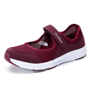 Ladies Mesh Flat Shoes Women Soft Breathable Flat Sneakers