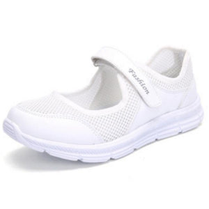 Ladies Mesh Flat Shoes Women Soft Breathable Flat Sneakers