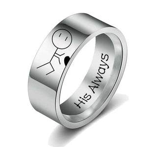 Women His Queen Stainless steel Ring Silver Color Her King Couple Ring