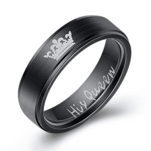 Women His Queen Stainless steel Ring Silver Color Her King Couple Ring