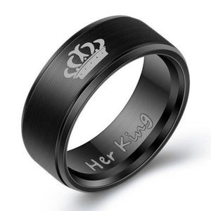 Women His Queen Stainless steel Ring Silver Color Her King Couple Ring