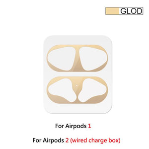 1 Set Ultra Thin Skin Protective Cover For Apple Airpods Metal Film Sticker Iron Shavings Dust Guard For Airpod Earphones