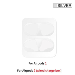 1 Set Ultra Thin Skin Protective Cover For Apple Airpods Metal Film Sticker Iron Shavings Dust Guard For Airpod Earphones