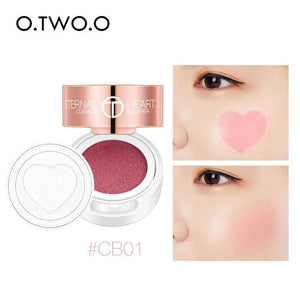 Air Cushion Folding Heart Shape Shimmer Blush Rouge 4 Colors