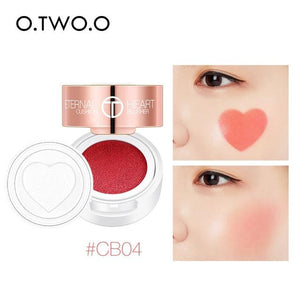 Air Cushion Folding Heart Shape Shimmer Blush Rouge 4 Colors