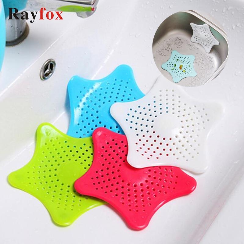 Kitchen Accessories Tools Silicone Sink Drain Bathtub Hair Filter Creative Star Sewer Outfall Strainer Kitchen Filter Gadgets