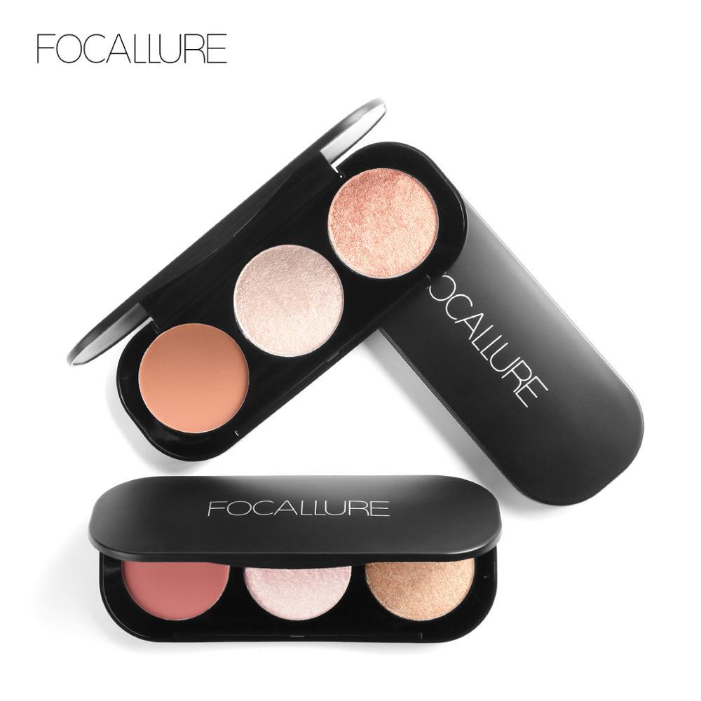 3 Colors Blush & Highlighter Palette Face Matte Highlighter Powder Illuminated Blush Powder